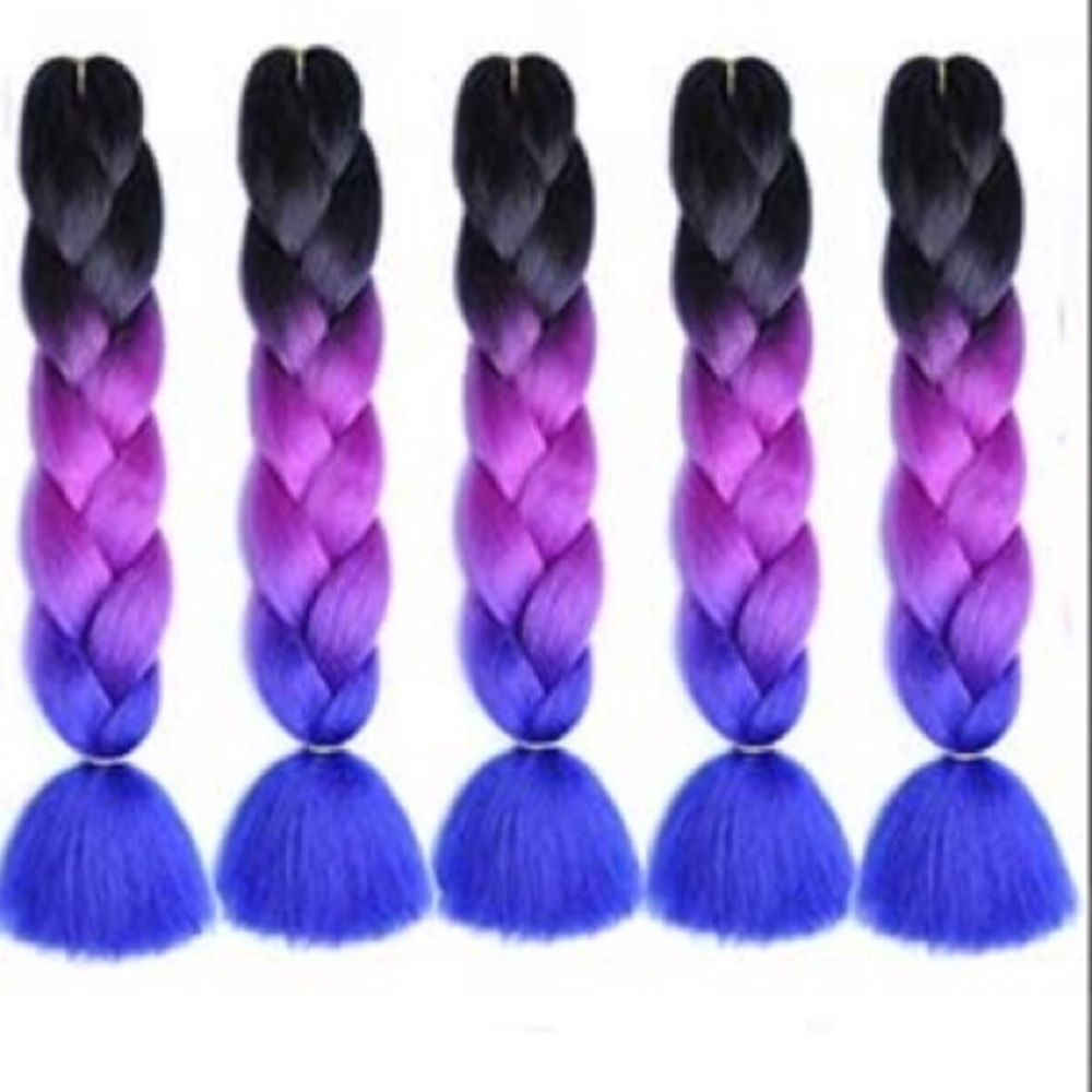 Purple ombré braiding hair! ⚫️🟣🔵